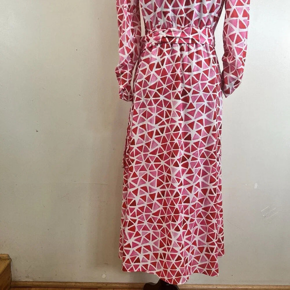 Area Stars NWT Diamond LS Wrap Dress Pink Red XS - Picture 9 of 16